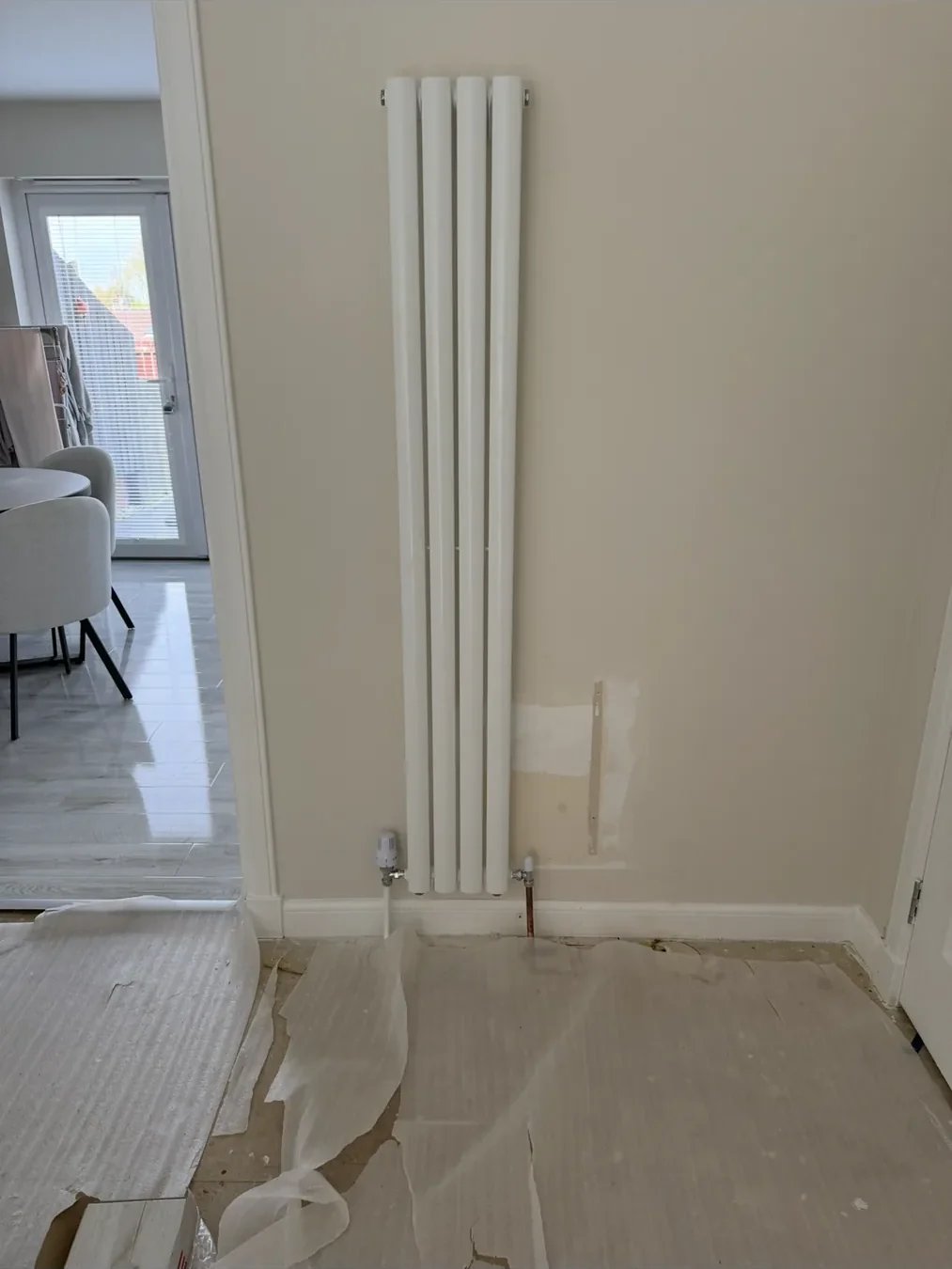 New panel radiator fitted in Glasgow living room